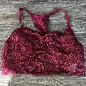 Wishful Park Lace Bandeau in Deep Red